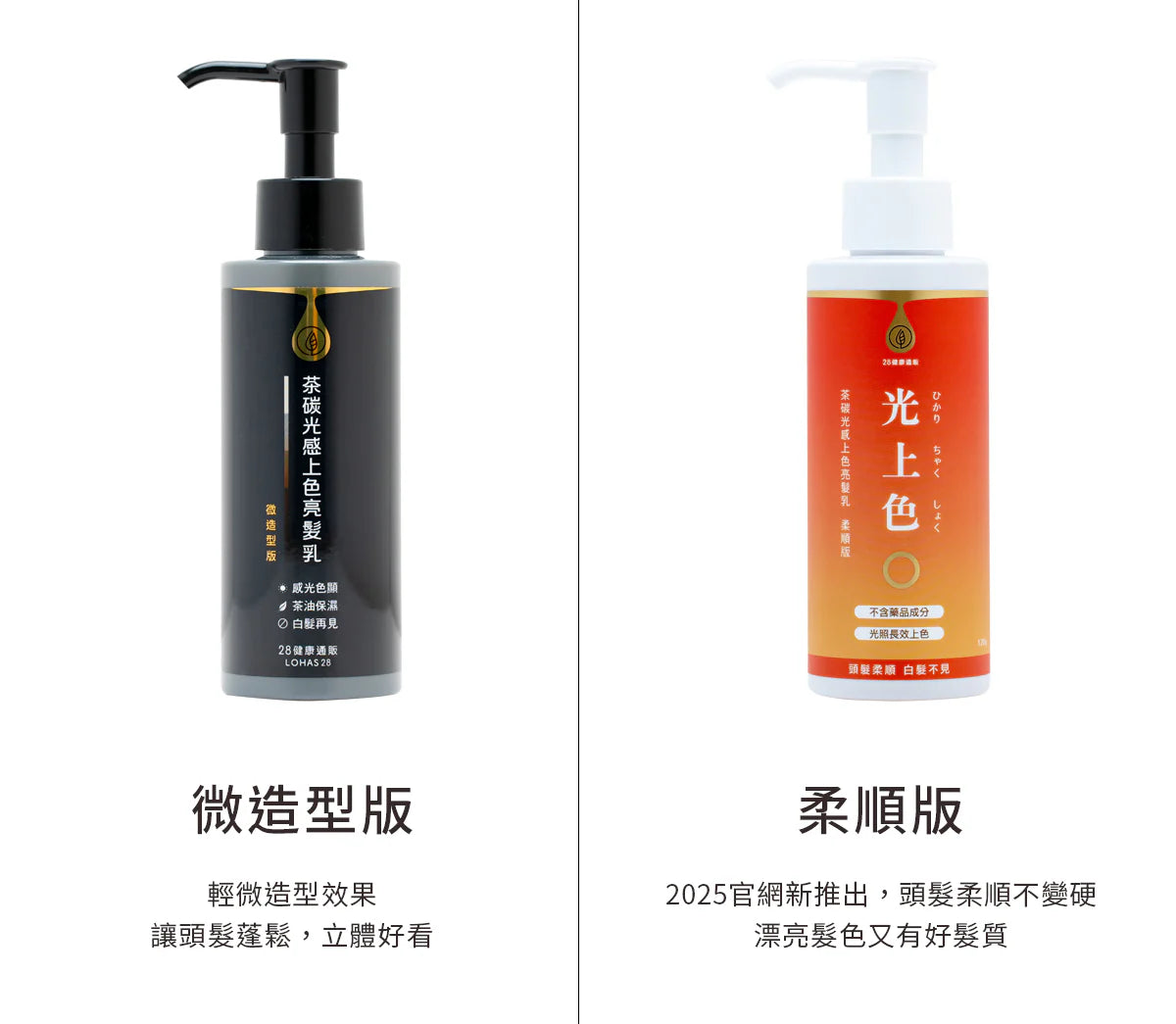 【照光上色】28健康通販 茶碳光感上色亮髮乳 柔順版 光上色 3入免運特惠組 健康方式白髮半永久上色 (母親節前限時加贈500ml溫和洗一瓶)