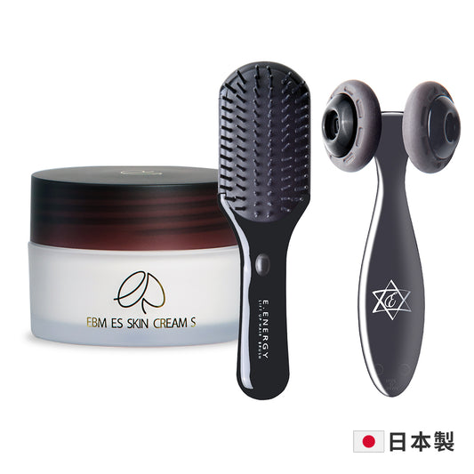 日本EBM ES 實緊可麗霜100g+能量梳、美顏滾輪 特惠組合